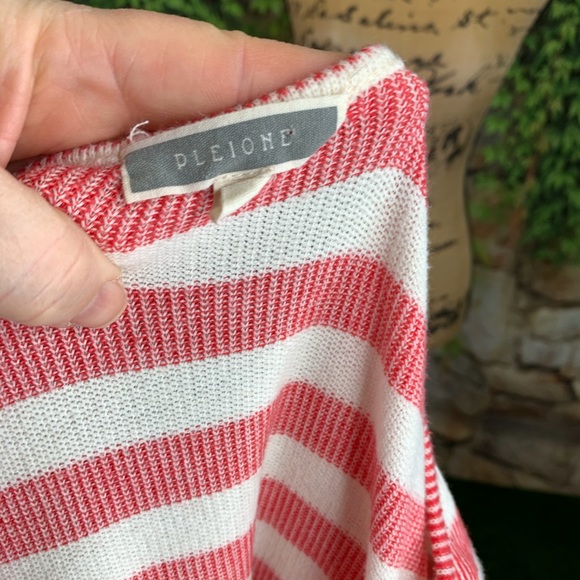 PLEIONE Striped Knit Bell Sleeve Sweater, XL - Picture 5 of 7